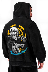 Polerón essential Acid Wash Trafalgar Law one – Black | Edición Especial