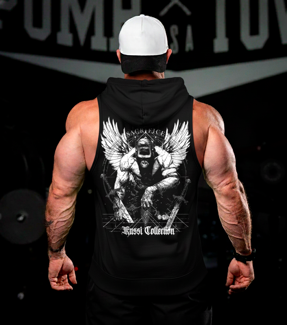 #4 sleeveless hoodie Sacrifice - black
