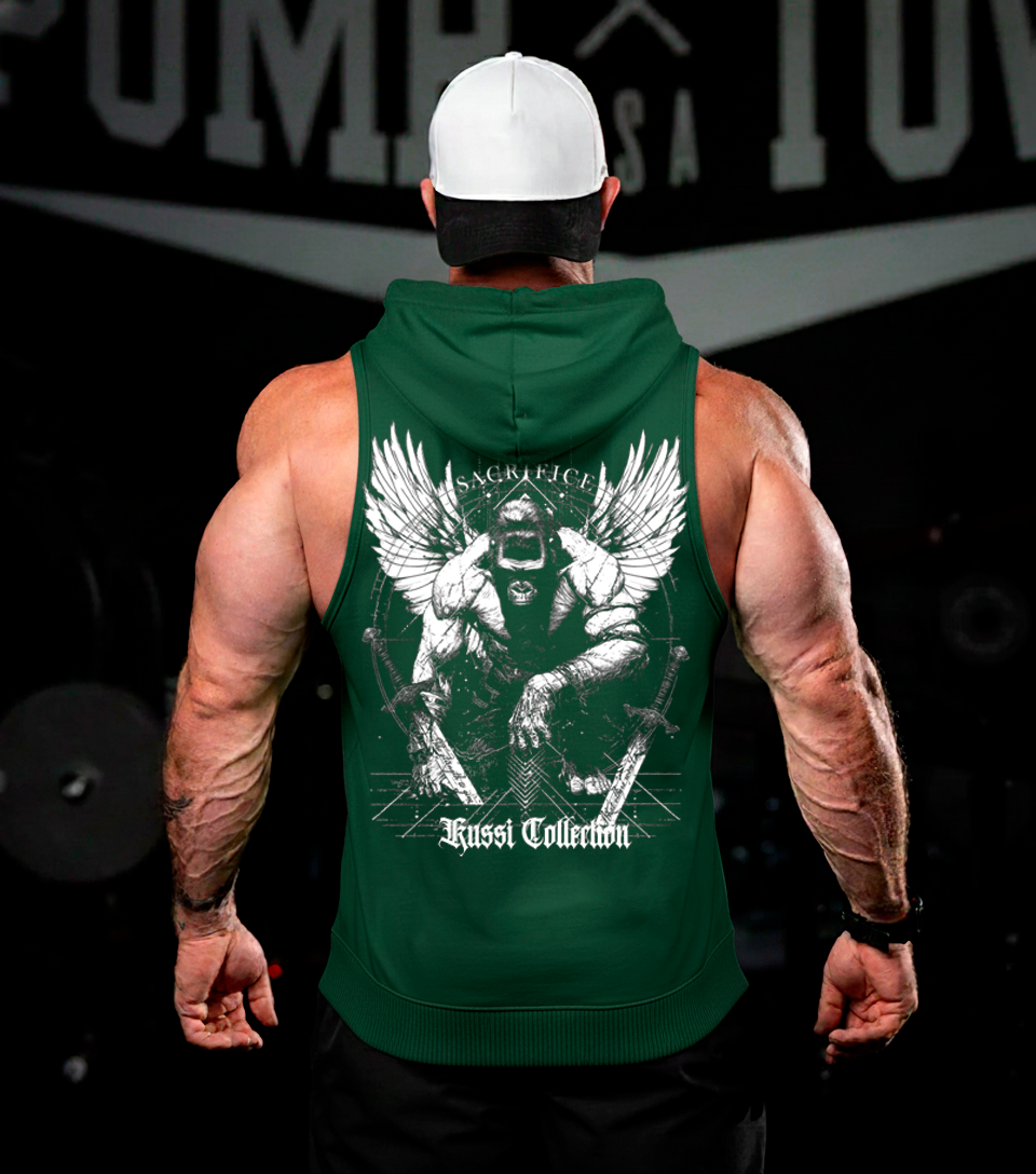 #4 sleeveless hoodie Sacrifice - Green