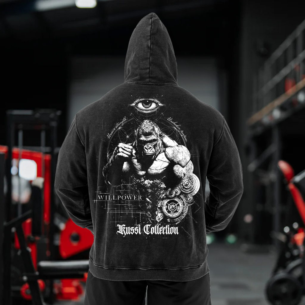 #1 hoodie acid wash basic will power black