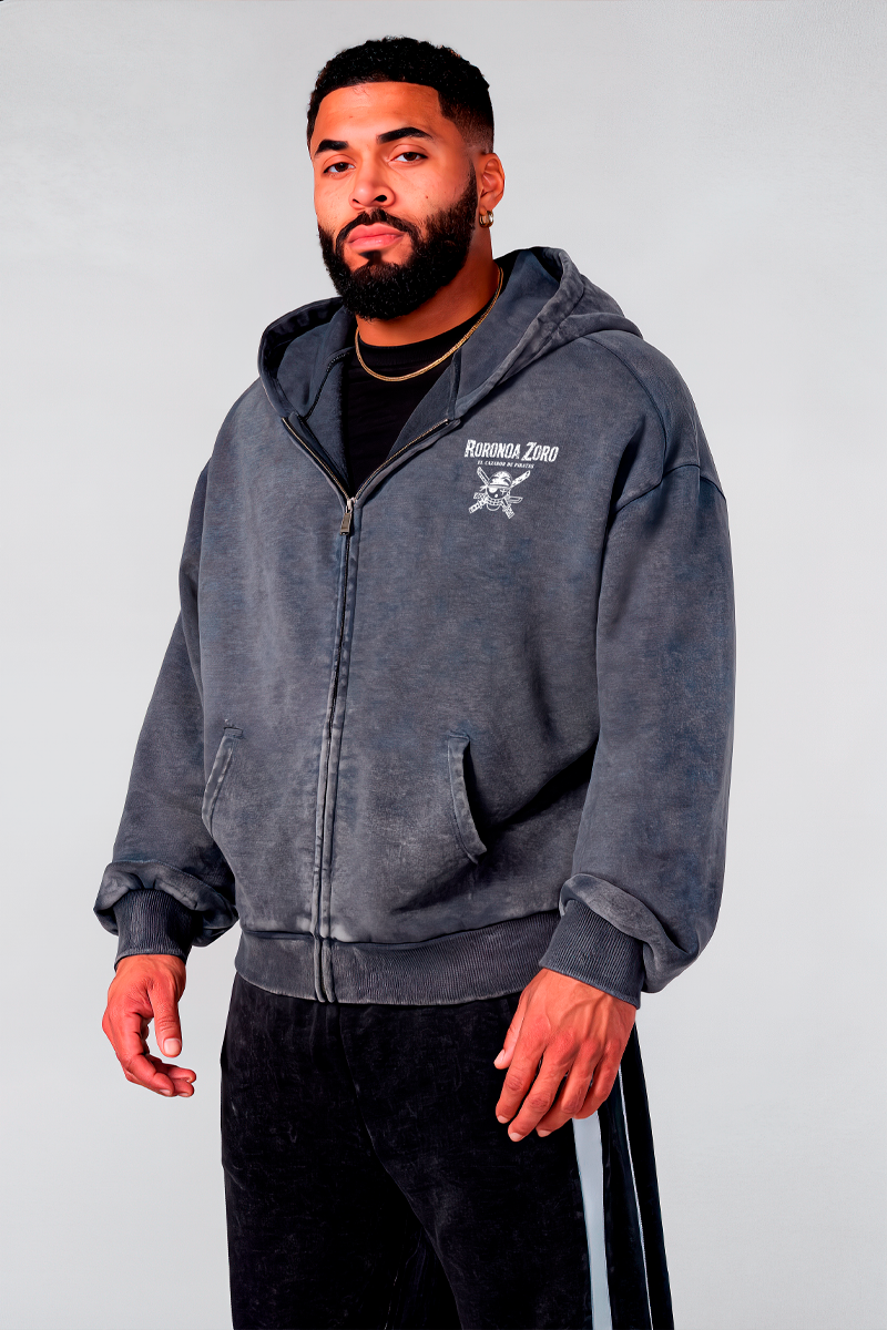 Hoodie Essential Acid Wash Zoro Gray - Edición Especial