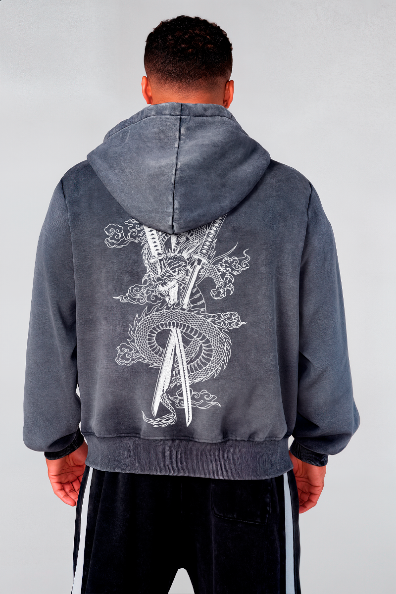 Hoodie Essential Acid Wash Zoro Gray - Edición Especial