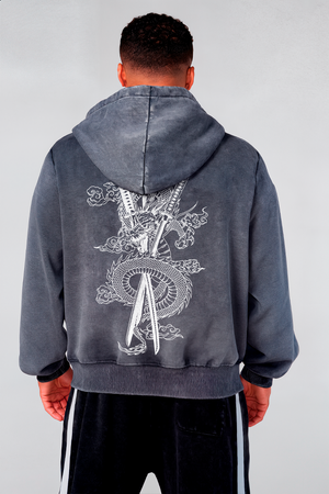 Hoodie Essential Acid Wash Zoro Gray - Edición Especial