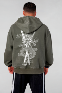 Hoodie Essential Acid Wash Zoro Green  - Edición Especial