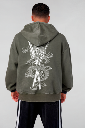 Hoodie Essential Acid Wash Zoro Green  - Edición Especial