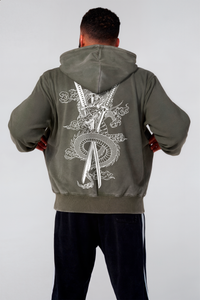 Hoodie Essential Acid Wash Zoro Green  - Edición Especial