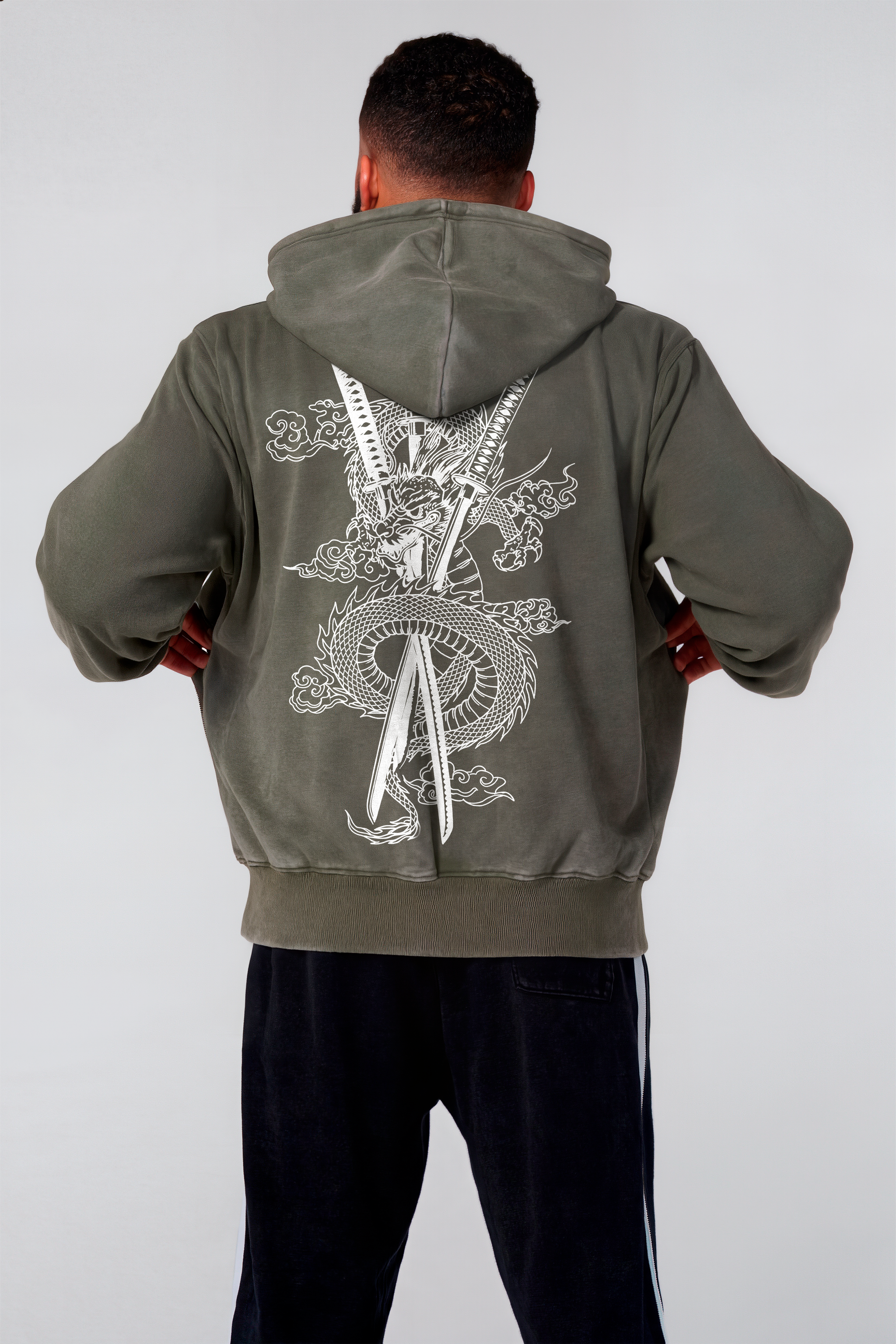 Hoodie Essential Acid Wash Zoro Green  - Edición Especial