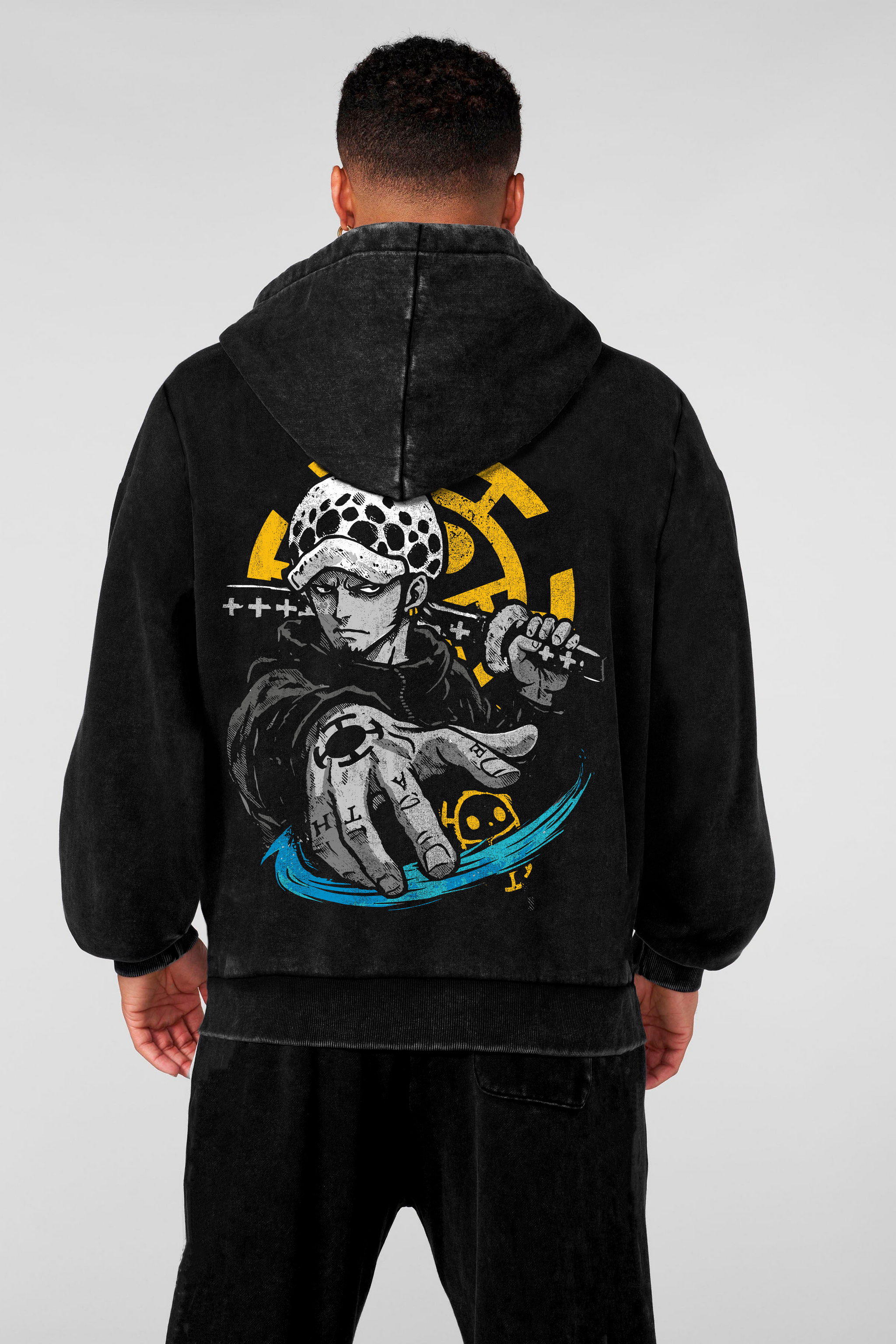 Polerón essential Acid Wash Trafalgar Law one – Black | Edición Especial
