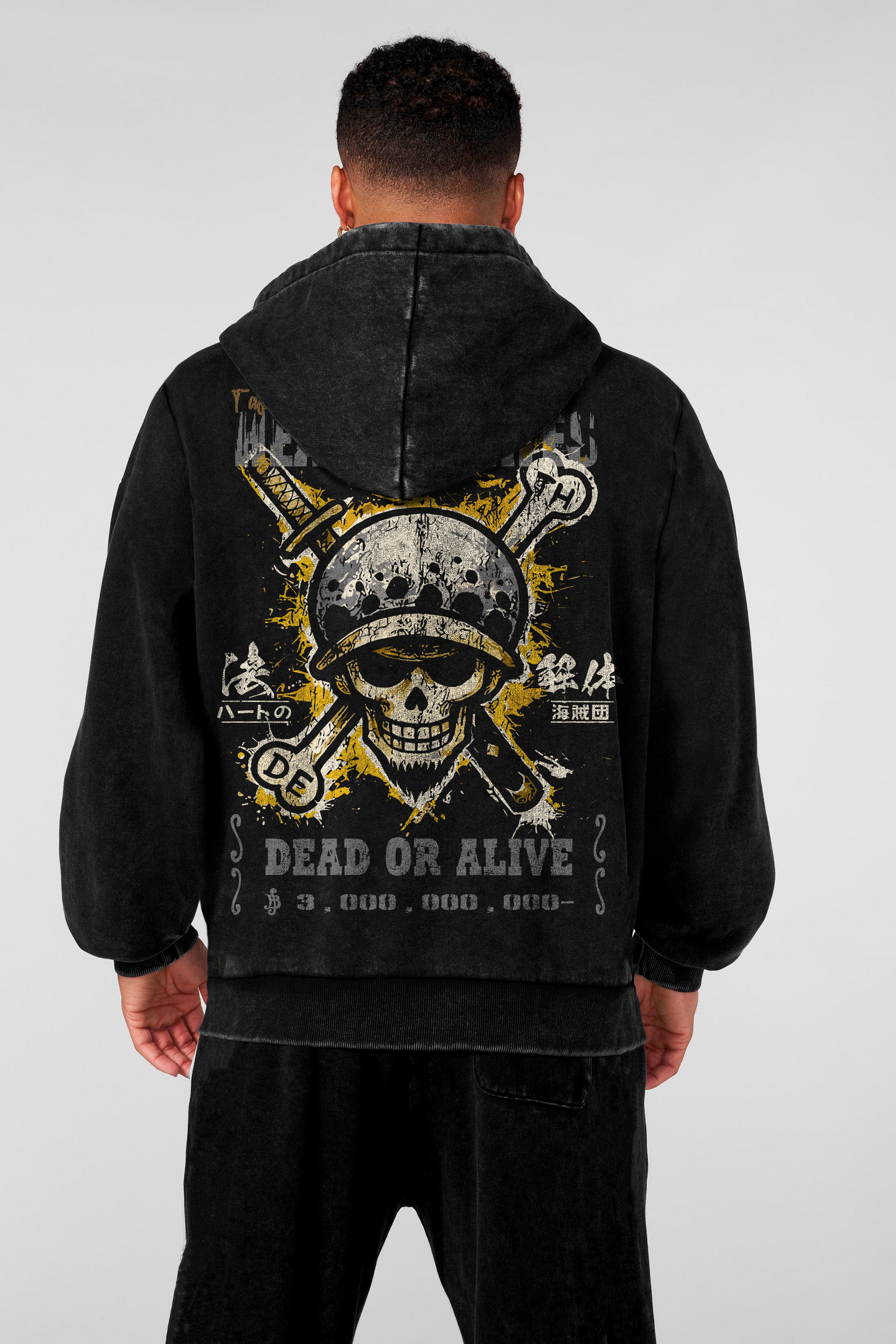Polerón essential Acid Wash Trafalgar Law – Black | Edición Especial