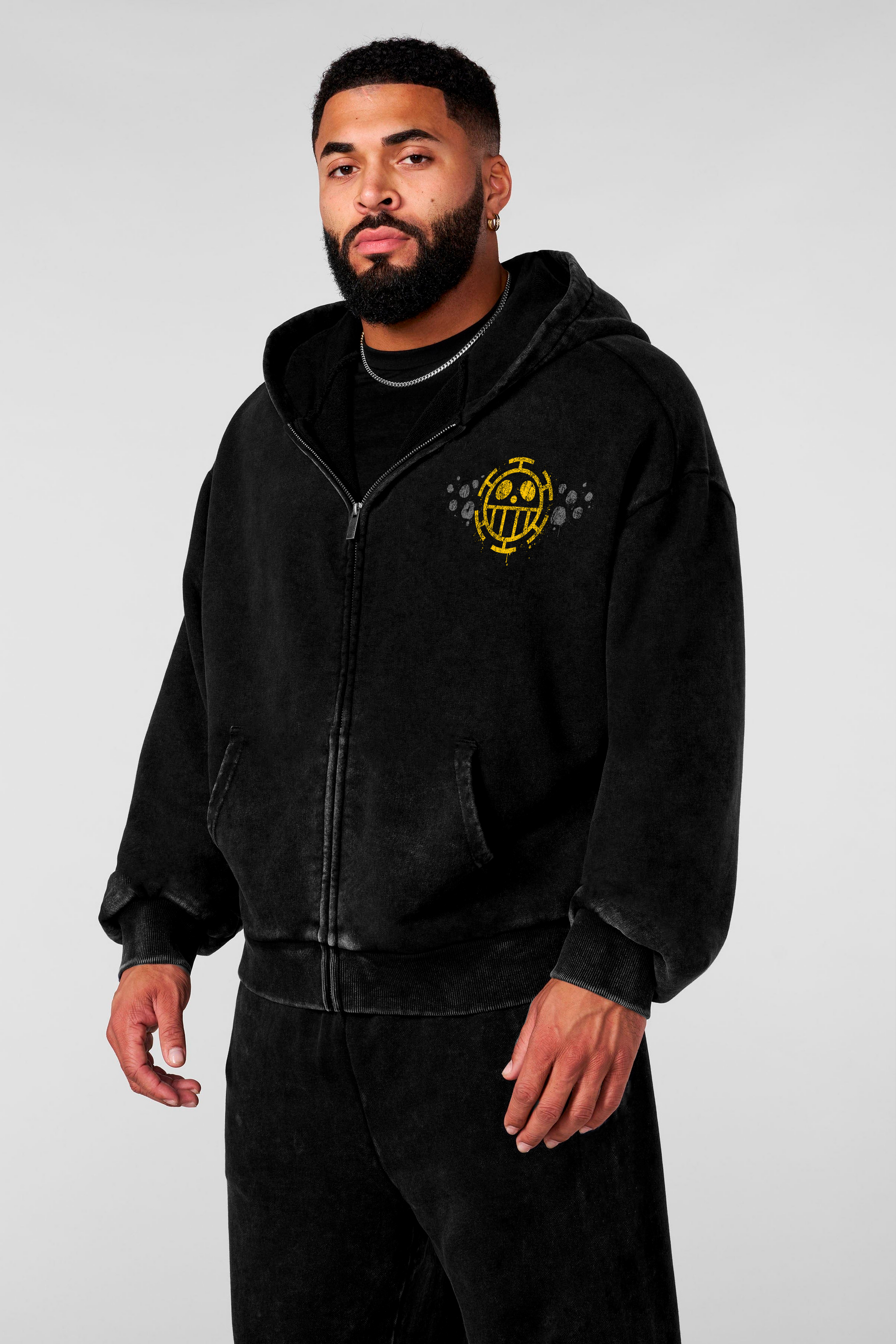 Polerón essential Acid Wash Trafalgar Law – Black | Edición Especial