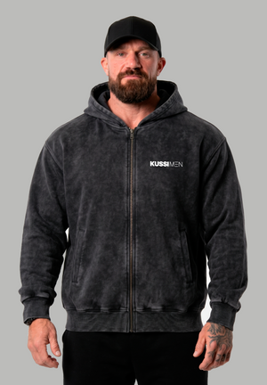 Poleron Zip Essential Acid Wash Black