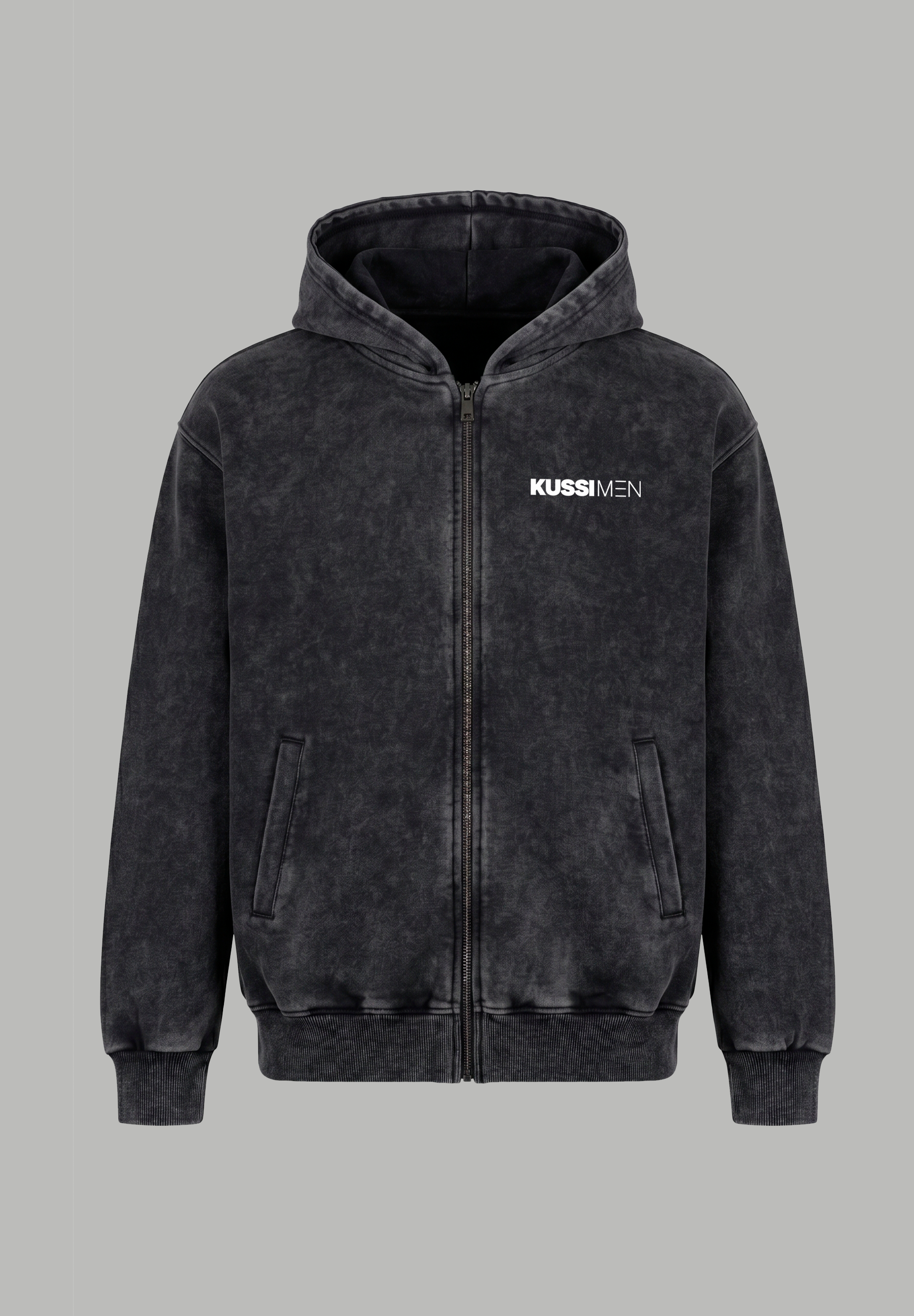 Poleron Zip Essential Acid Wash Black