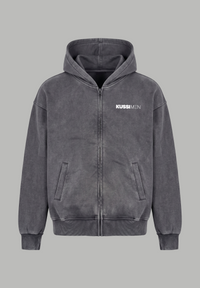 Poleron Zip Essential Acid Wash Gray