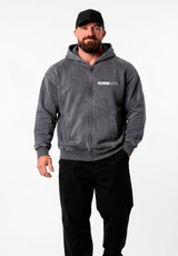 Poleron Zip Essential Acid Wash Gray