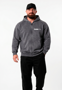Poleron Zip Essential Acid Wash Gray
