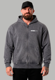 Poleron Zip Essential Acid Wash Gray