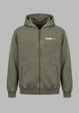 Poleron Zip Essential Acid Wash Green