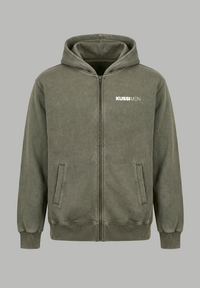 Poleron Zip Essential Acid Wash Green