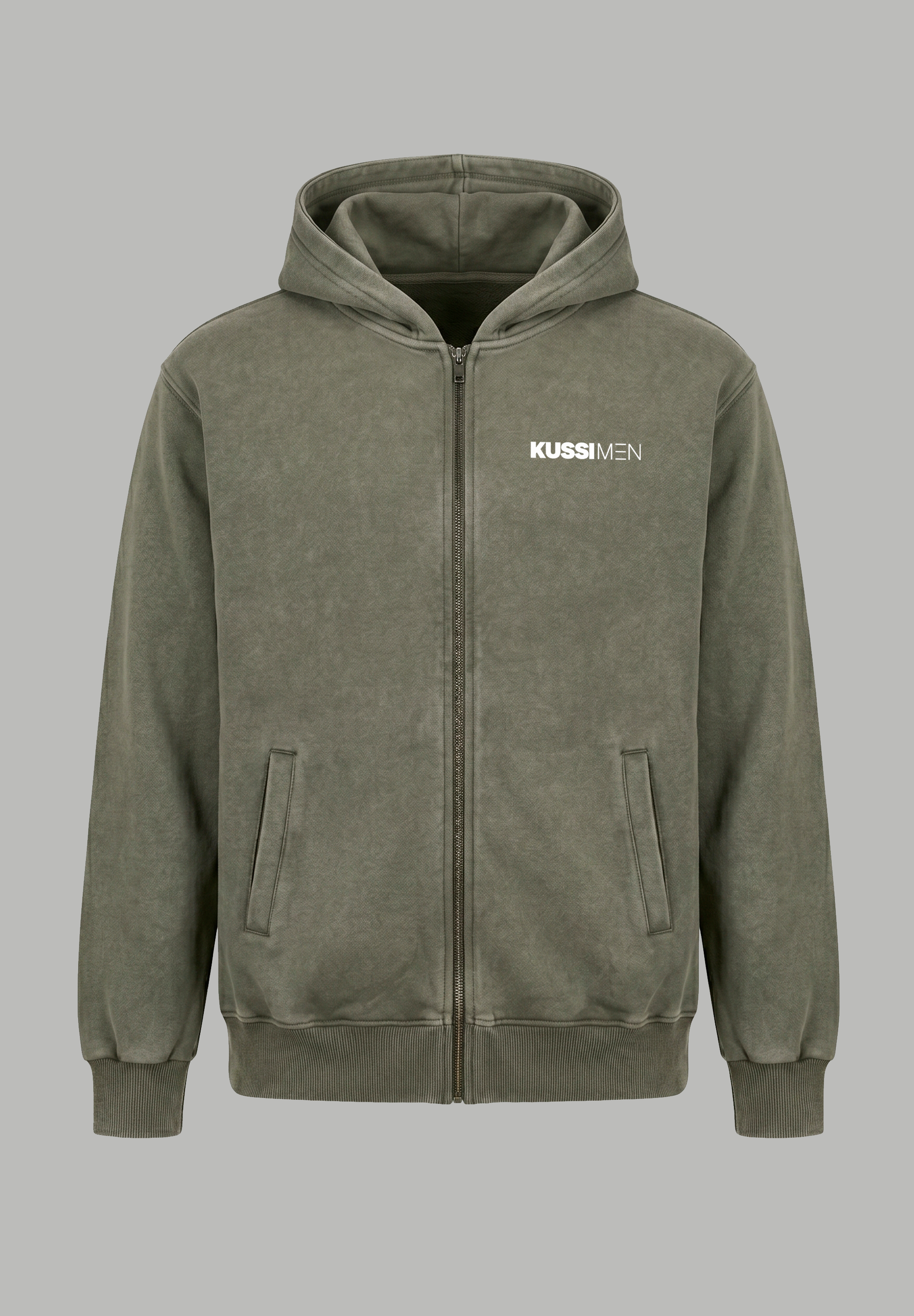 Poleron Zip Essential Acid Wash Green