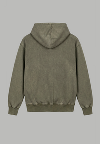 Poleron Zip Essential Acid Wash Green