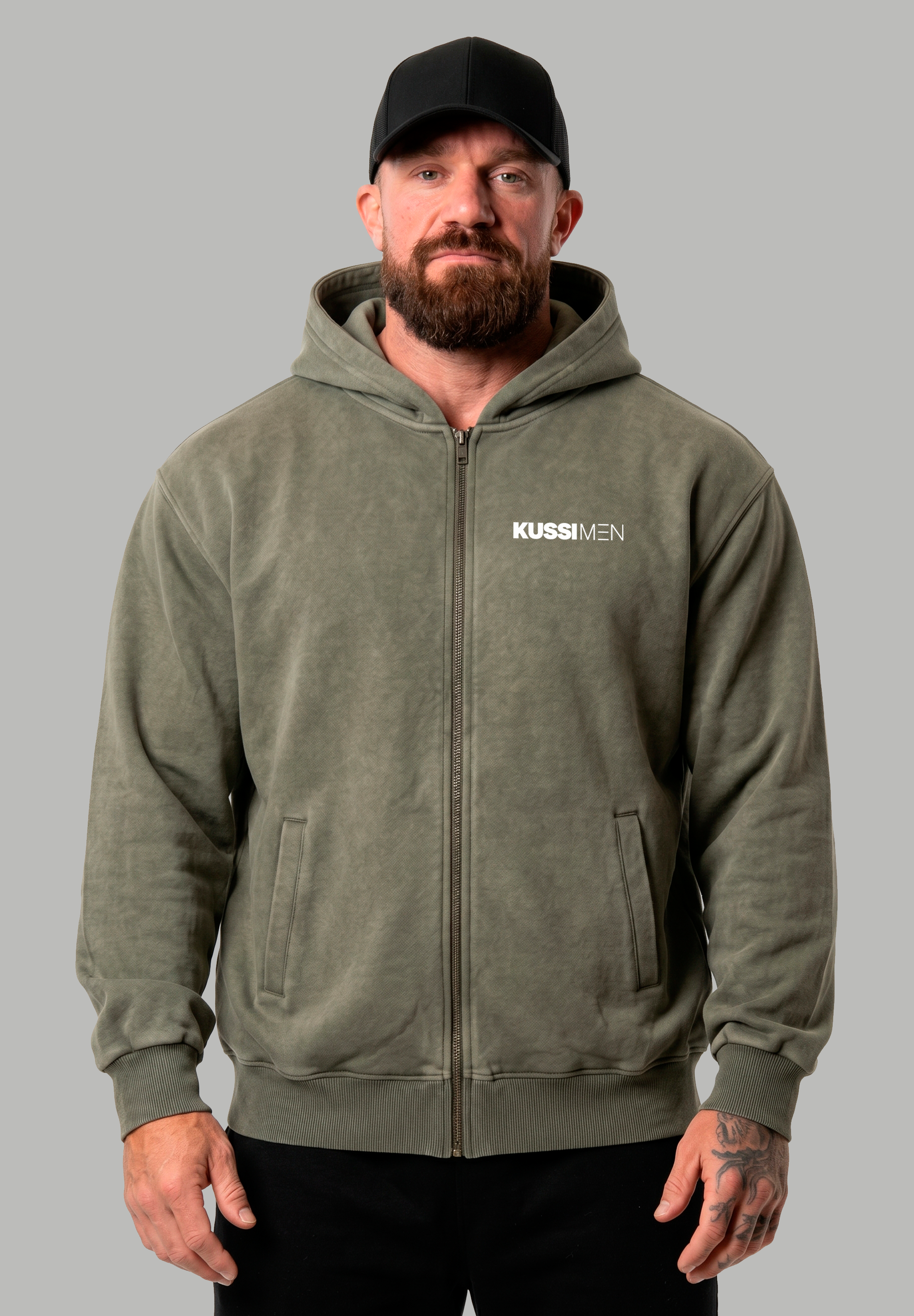 Poleron Zip Essential Acid Wash Green