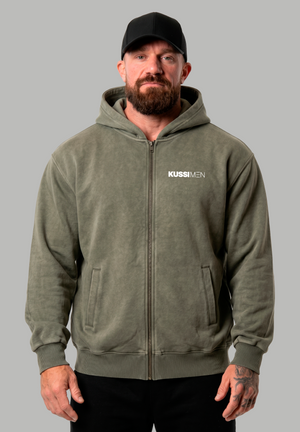 Poleron Zip Essential Acid Wash Green