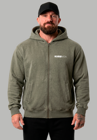 Poleron Zip Essential Acid Wash Green