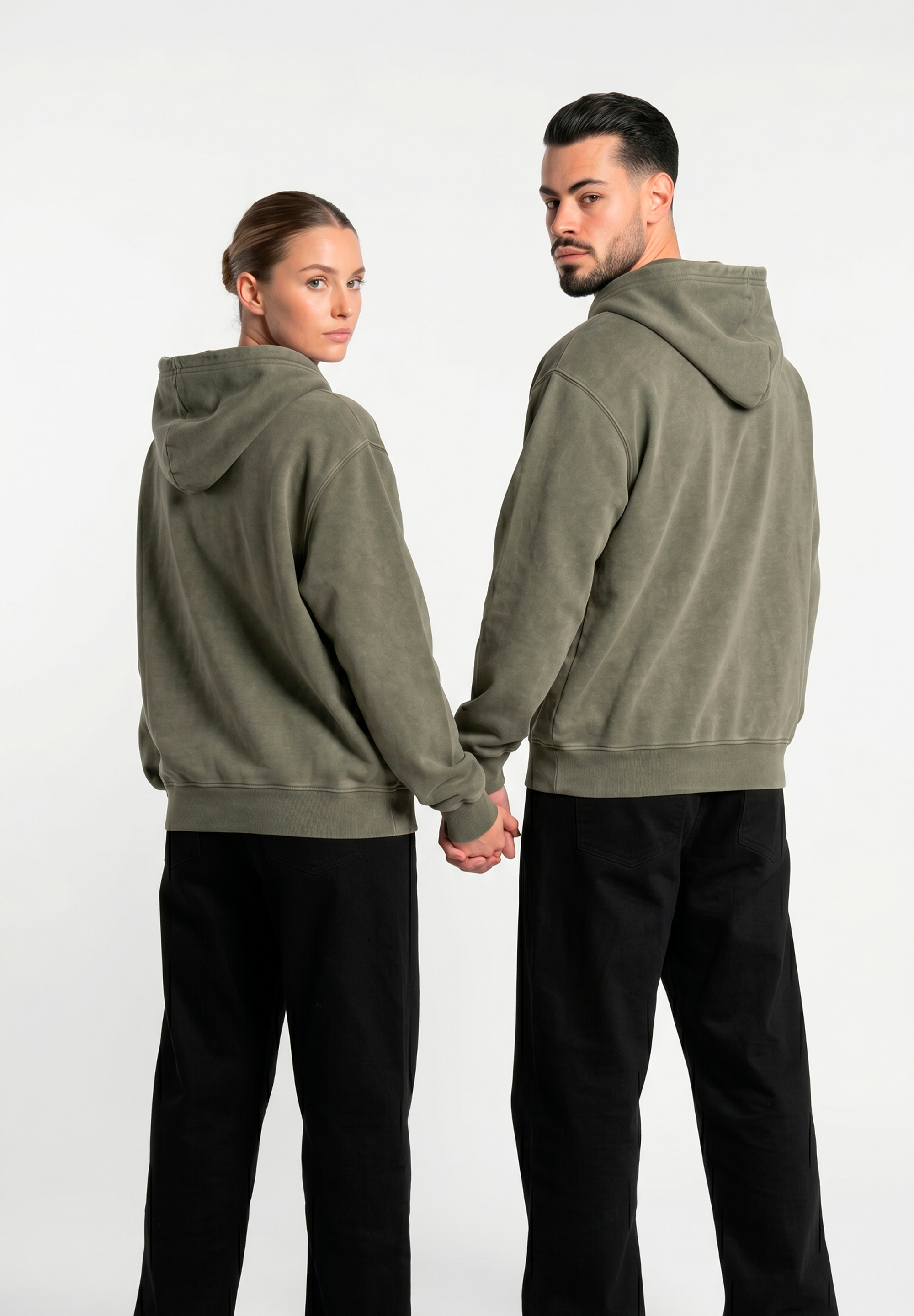 Poleron Zip Essential Acid Wash Green