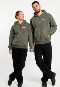 Poleron Zip Essential Acid Wash Green