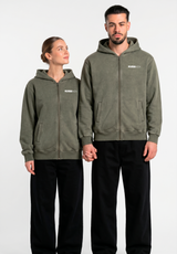 Poleron Zip Essential Acid Wash Green