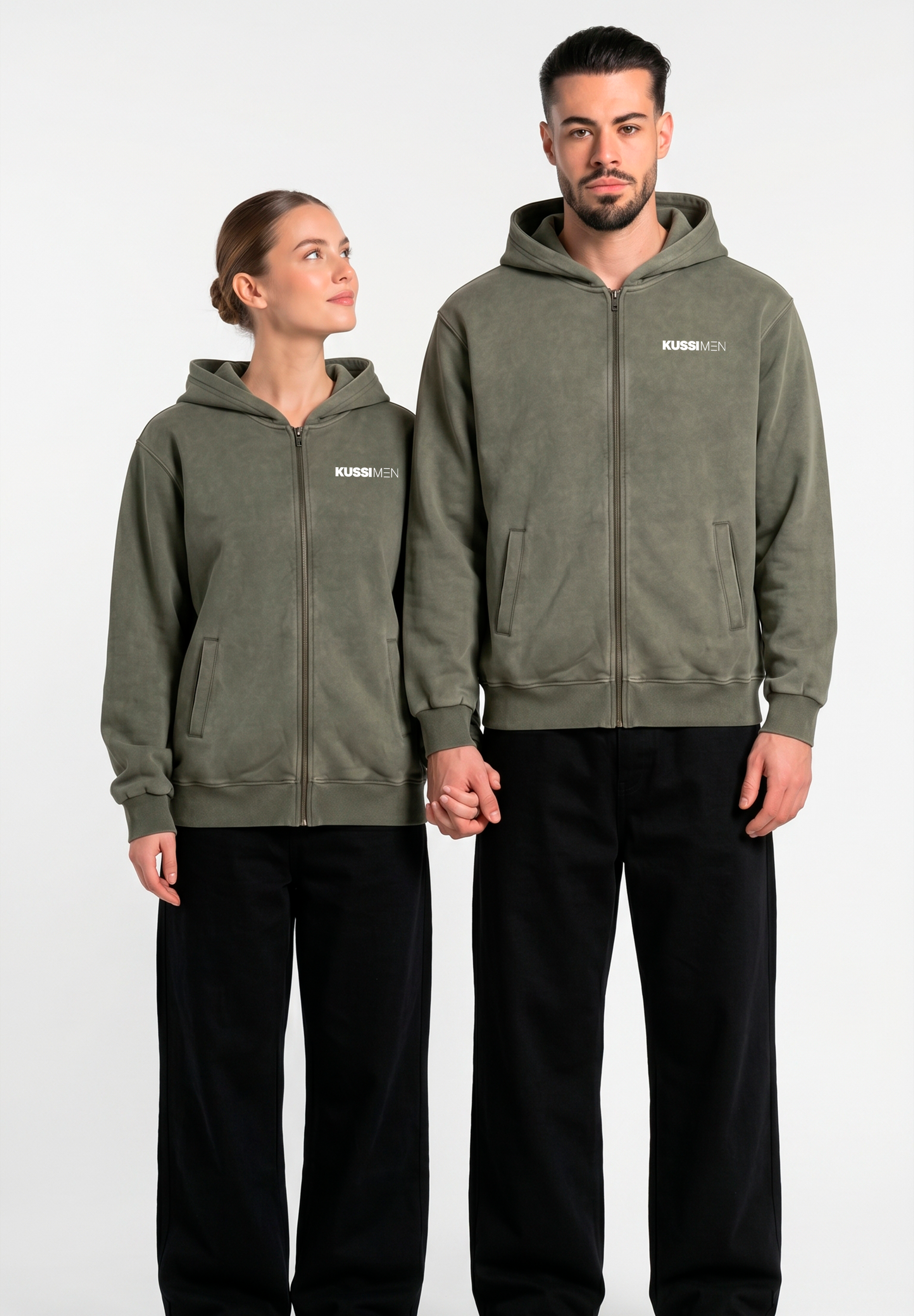 Poleron Zip Essential Acid Wash Green