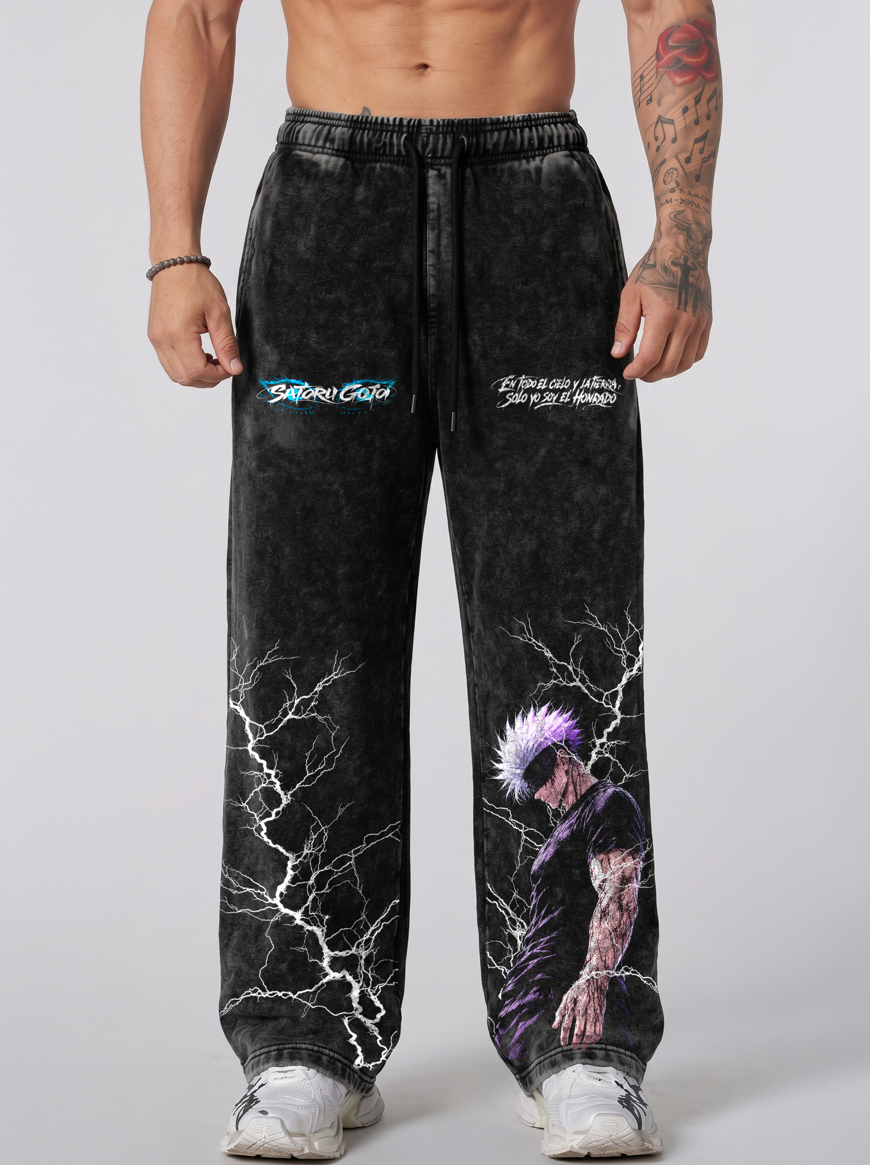 Jogger Oversize Acid Wash  Satoru Gojo Black /Jujutsu Kaisen