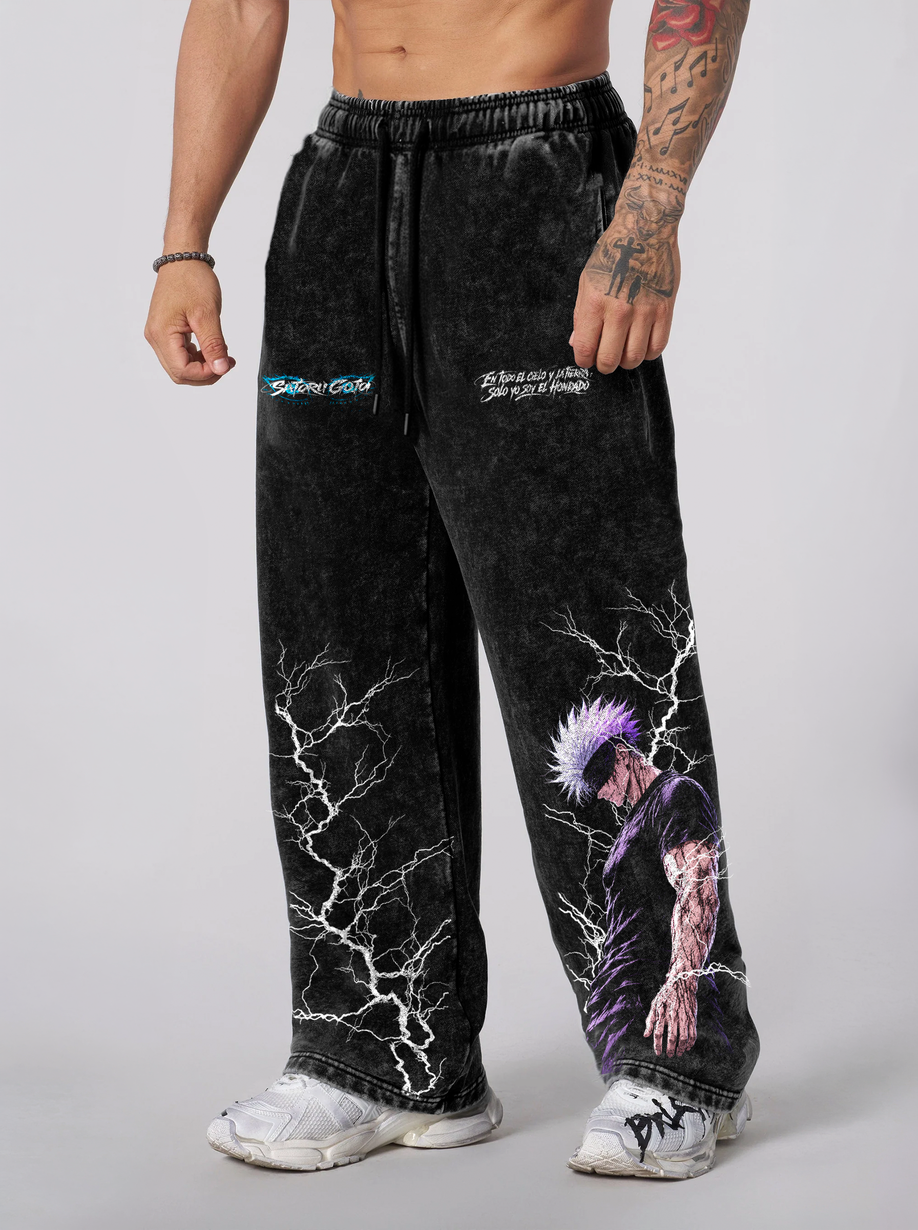 Jogger Oversize Acid Wash  Satoru Gojo Black /Jujutsu Kaisen