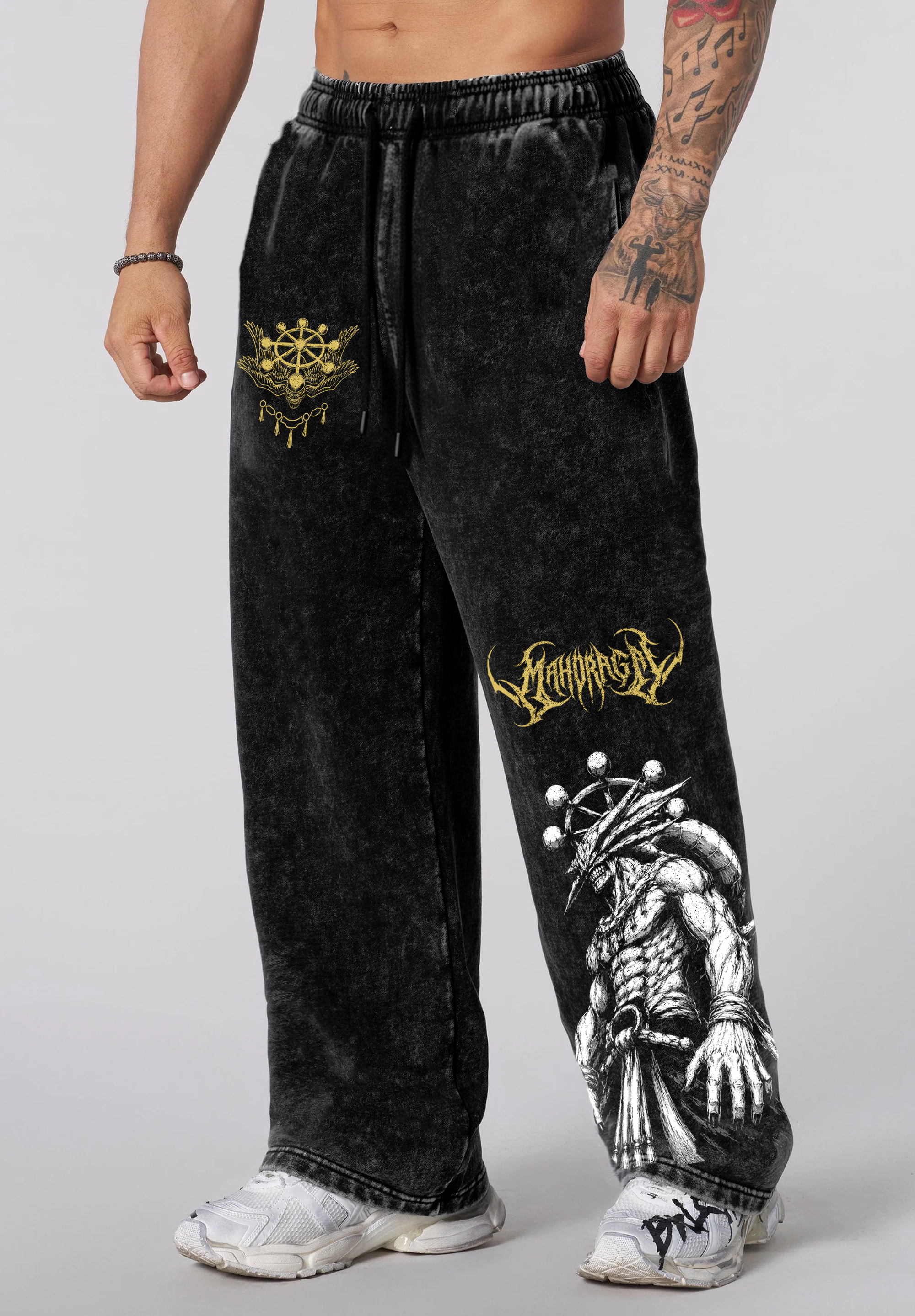 Jogger Oversize Acid Wash Mahoraga Black / Jujutsu Kaisen