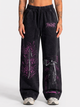 Jogger Oversize Acid Wash Maki Zenin Black | Jujutsu Kaisen