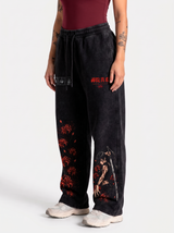 Jogger Oversize Acid Wash Maki Zenin Black- red | Jujutsu Kaisen
