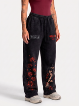 Jogger Oversize Acid Wash Maki Zenin Black- red | Jujutsu Kaisen