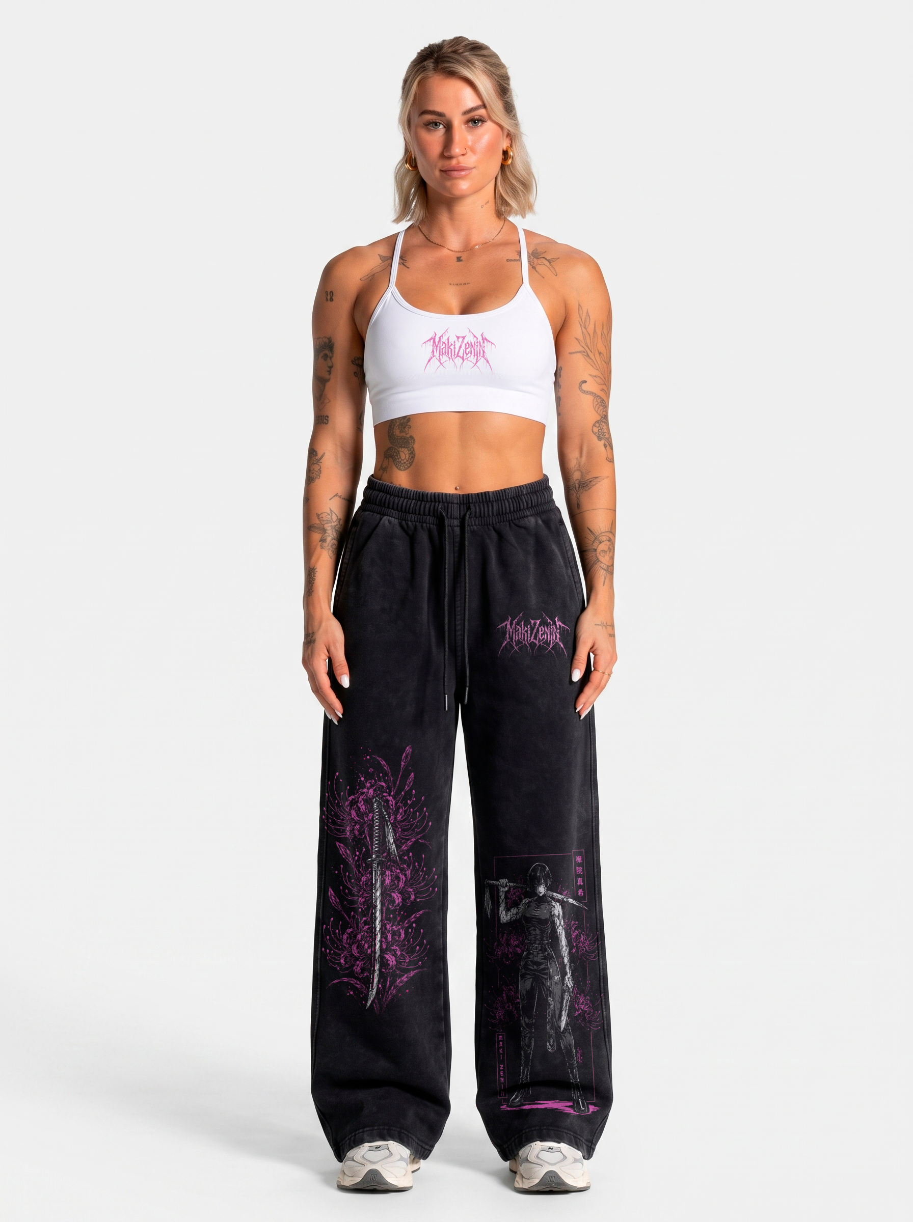 Jogger Oversize Acid Wash Maki Zenin Black | Jujutsu Kaisen