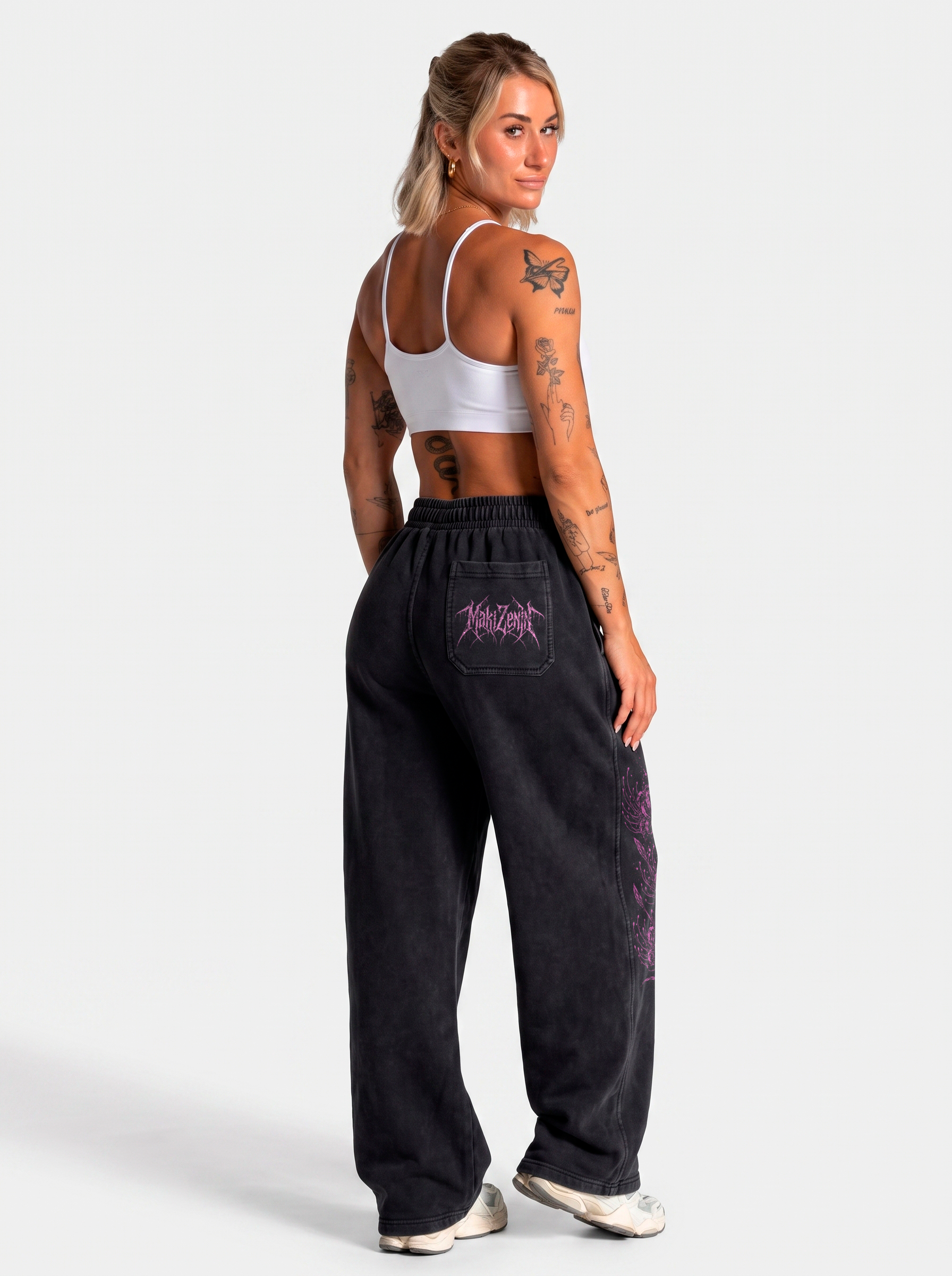 Jogger Oversize Acid Wash Maki Zenin Black | Jujutsu Kaisen