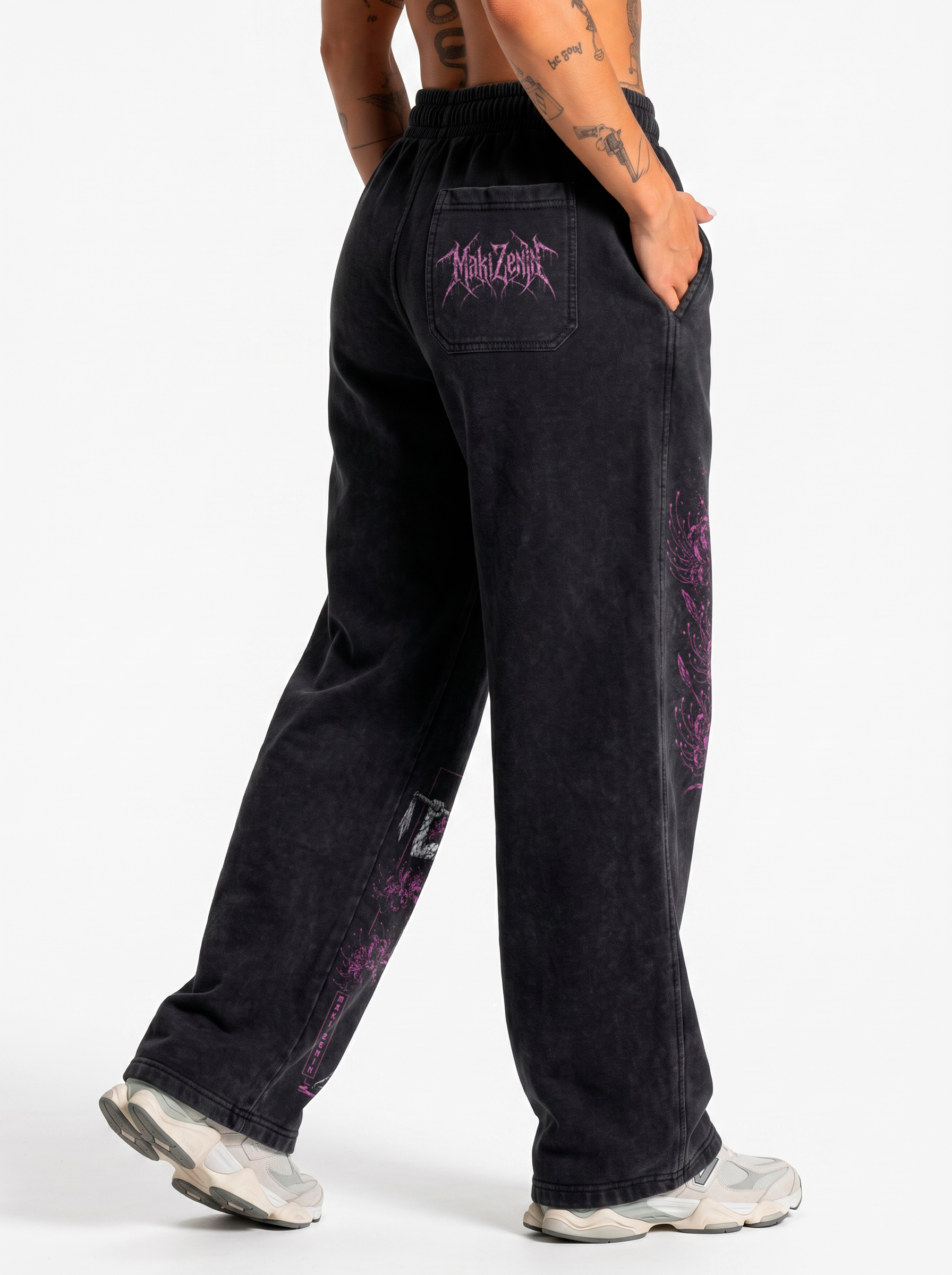 Jogger Oversize Acid Wash Maki Zenin Black | Jujutsu Kaisen