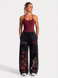 Jogger Oversize Acid Wash Maki Zenin Black- red | Jujutsu Kaisen