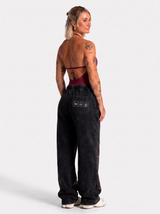 Jogger Oversize Acid Wash Maki Zenin Black- red | Jujutsu Kaisen