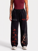 Jogger Oversize Acid Wash Maki Zenin Black- red | Jujutsu Kaisen