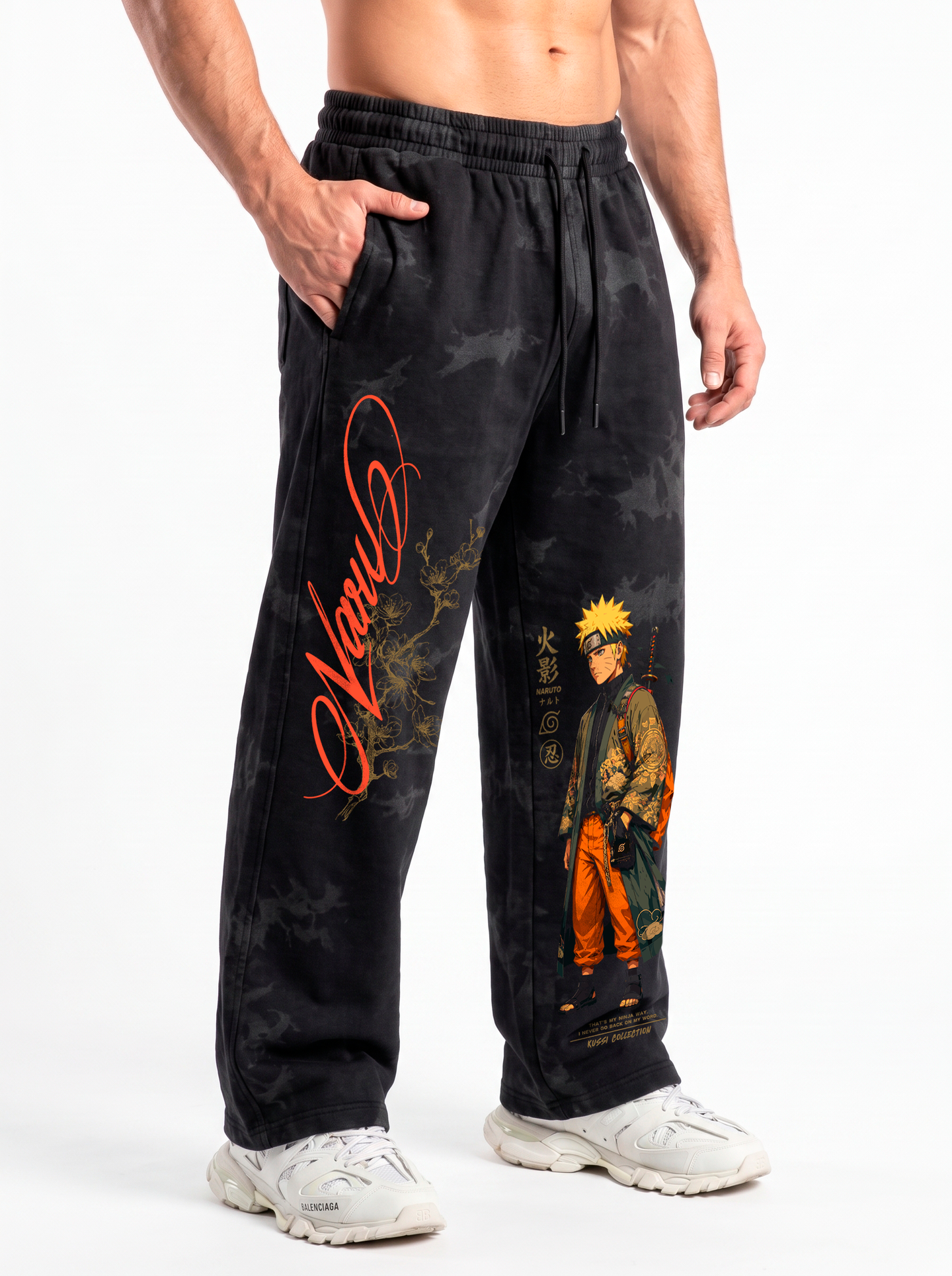 Jogger Oversize Acid Wash Naruto | Black