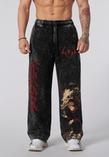 Jogger Oversize Acid Wash Sukuna Black / Jujutsu Kaisen