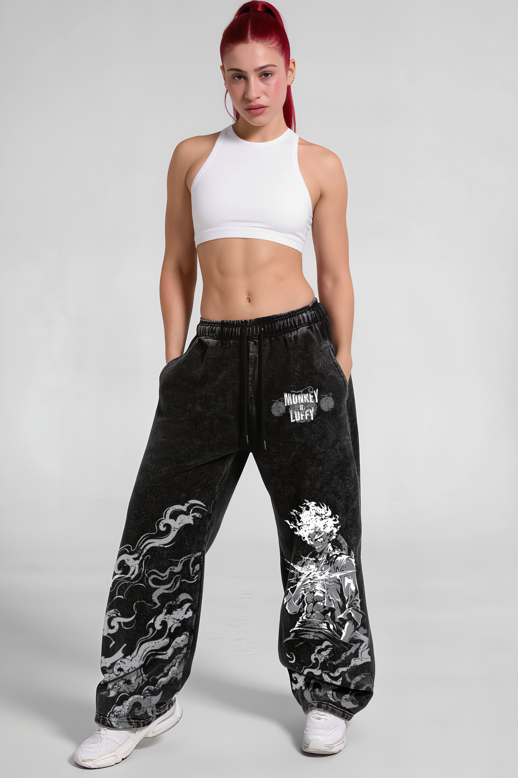 Jogger Oversize Acid Wash Luffy Black girls / Edicion especial
