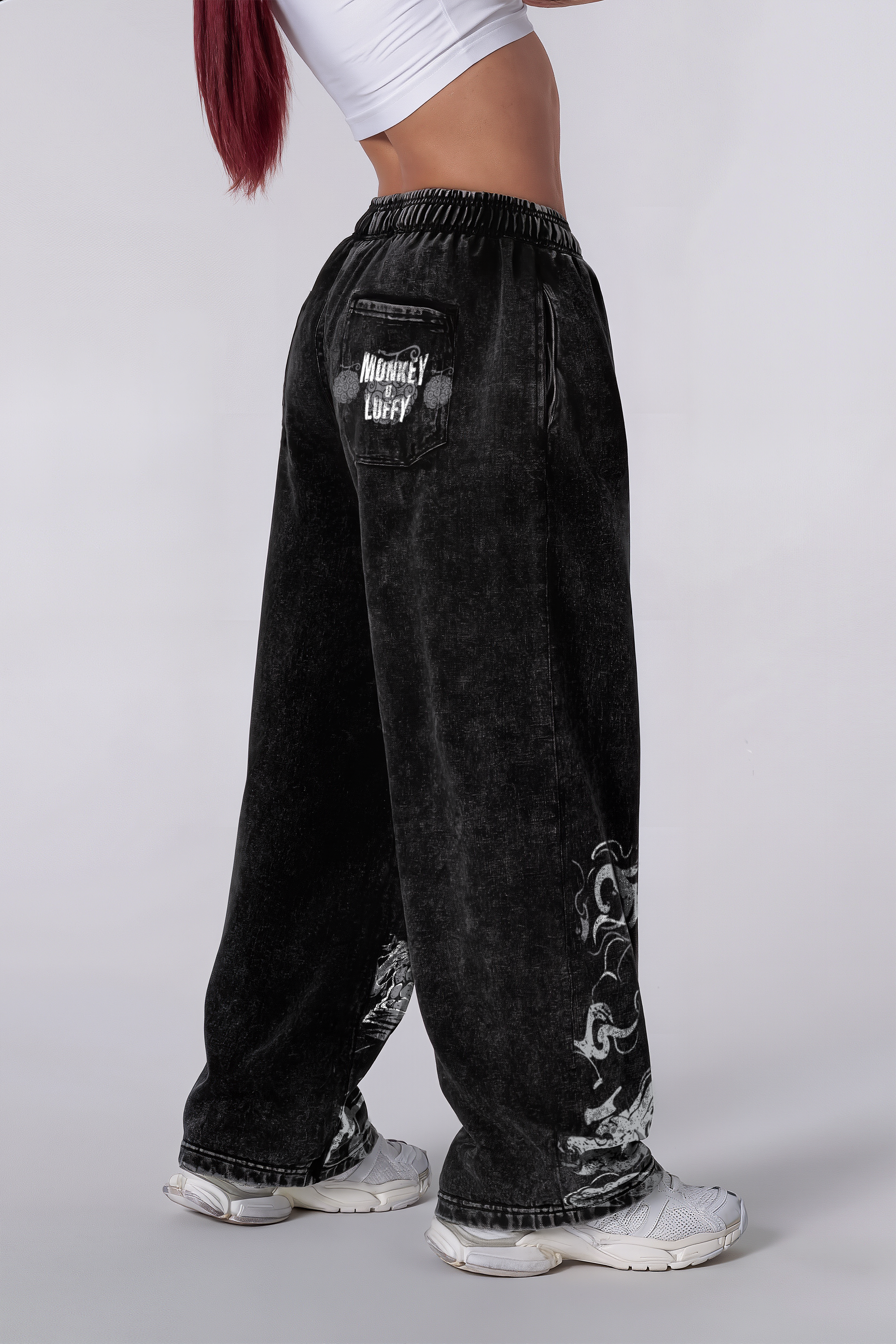 Jogger Oversize Acid Wash Luffy Black girls / Edicion especial