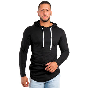 Polera Long Fit  Capucha / Black