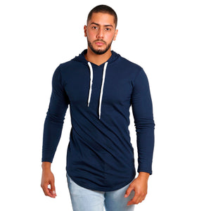 Polera Long Fit  Capucha / Azul Marino