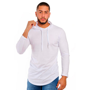 Polera Long Fit  Capucha / White